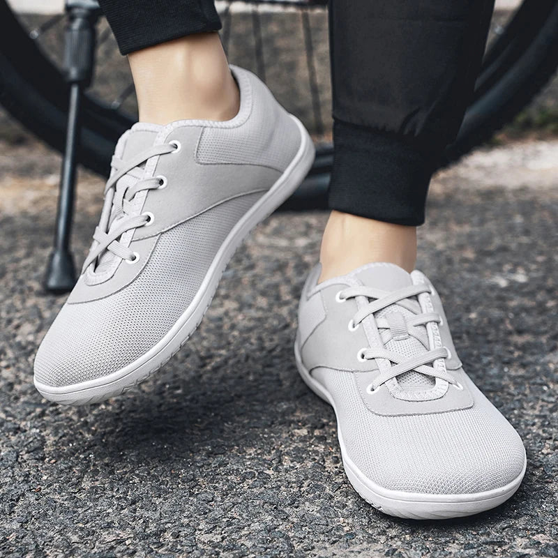 Effortless Mesh Knit Sneaker for Women with Lace Up Round Toe Rubber Sole Casual Style