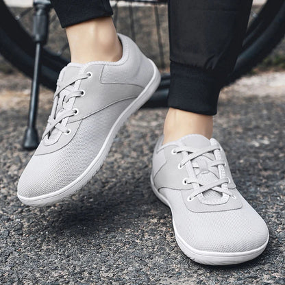 Effortless Mesh Knit Sneaker for Women with Lace Up Round Toe Rubber Sole Casual Style