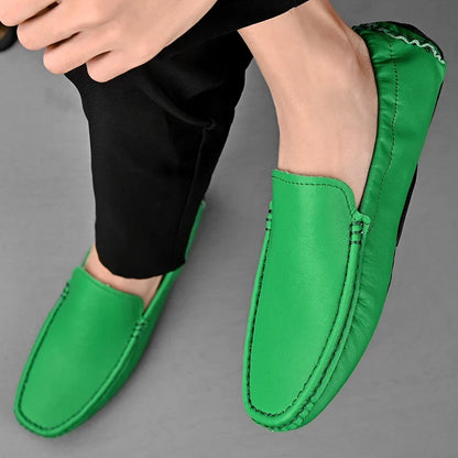 Comfortable Leather Driving Loafer for Women with Moc Toe Slip On Flexible Sole Casual Style
