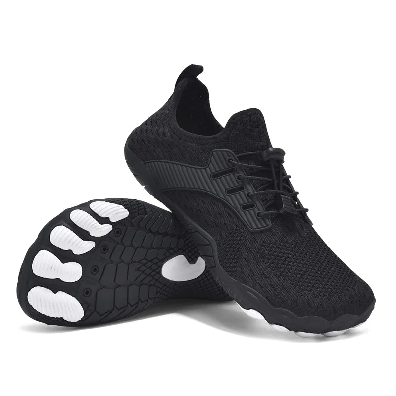 Comfortable Knit Mesh Fashion Sneakers for Women with Lace Up Toggle Flexible Sole Athletic Style