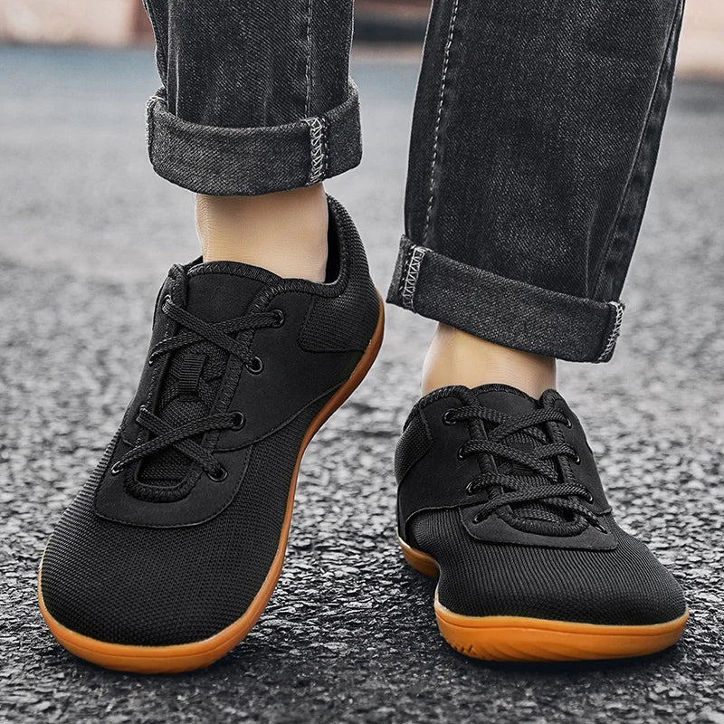 Effortless Mesh Knit Sneaker for Women with Lace Up Round Toe Rubber Sole Casual Style
