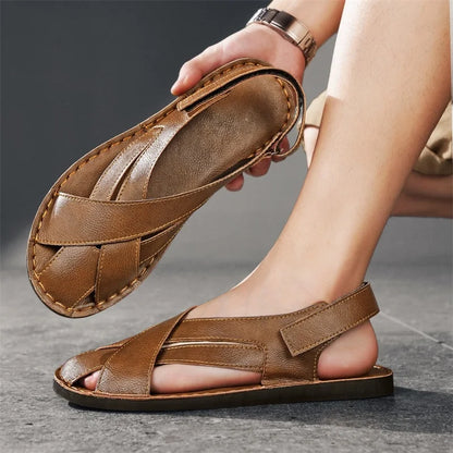 Comfortable Leather Fisherman Sandal for Women with Crisscross Strap Closed Toe Adjustable Style
