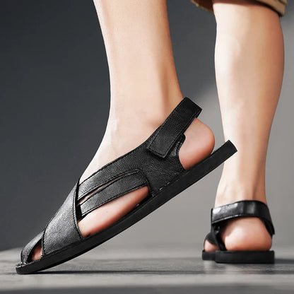 Comfortable Leather Fisherman Sandal for Women with Crisscross Strap Closed Toe Adjustable Style