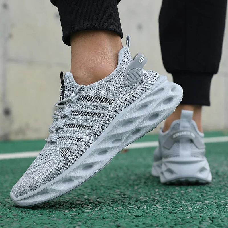 Stylish Knit Mesh Fashion Sneaker for Women with Lace Up Low Top Blade Sole Athletic Style