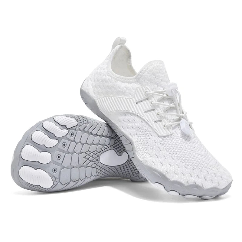 Comfortable Knit Mesh Fashion Sneakers for Women with Lace Up Toggle Flexible Sole Athletic Style