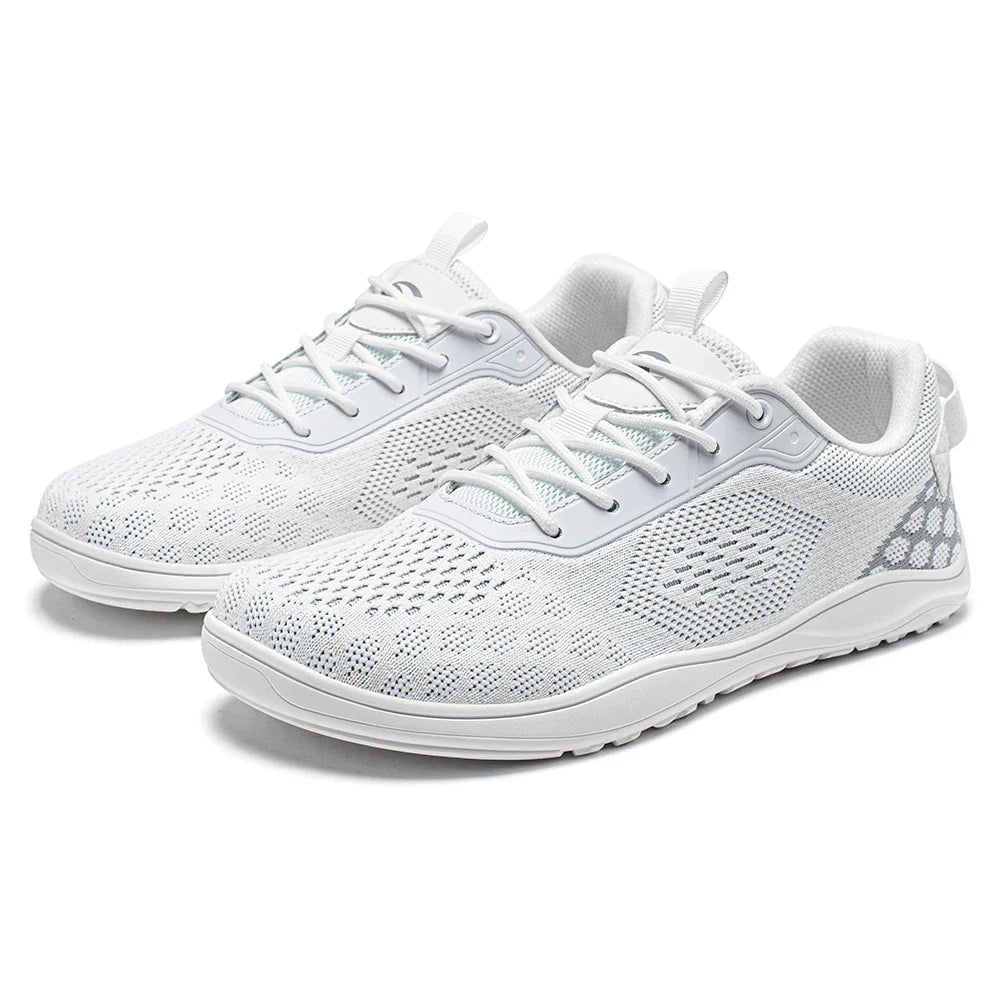 Comfortable Knit Mesh Sneaker for Women with Lace Up Cushioned Breathable Athletic Style