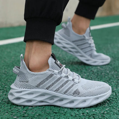 Stylish Knit Mesh Fashion Sneaker for Women with Lace Up Low Top Blade Sole Athletic Style