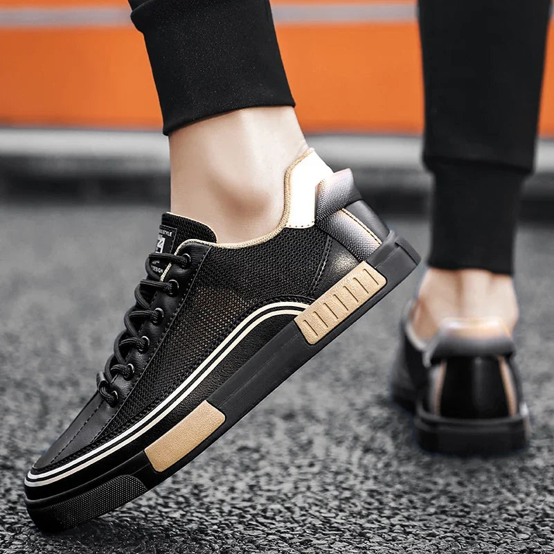 Stylish Mesh Colorblock Fashion Sneakers for Women with Lace Up Low Top Ribbed Sole Casual Style