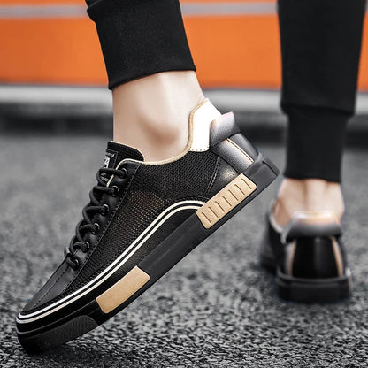 Stylish Mesh Colorblock Fashion Sneakers for Women with Lace Up Low Top Ribbed Sole Casual Style