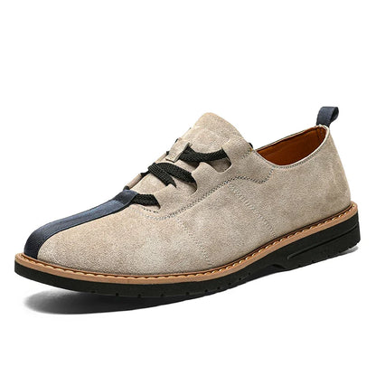Effortless Suede Casual Shoes for Women with Lace Up Contrast Toe Low Top Style
