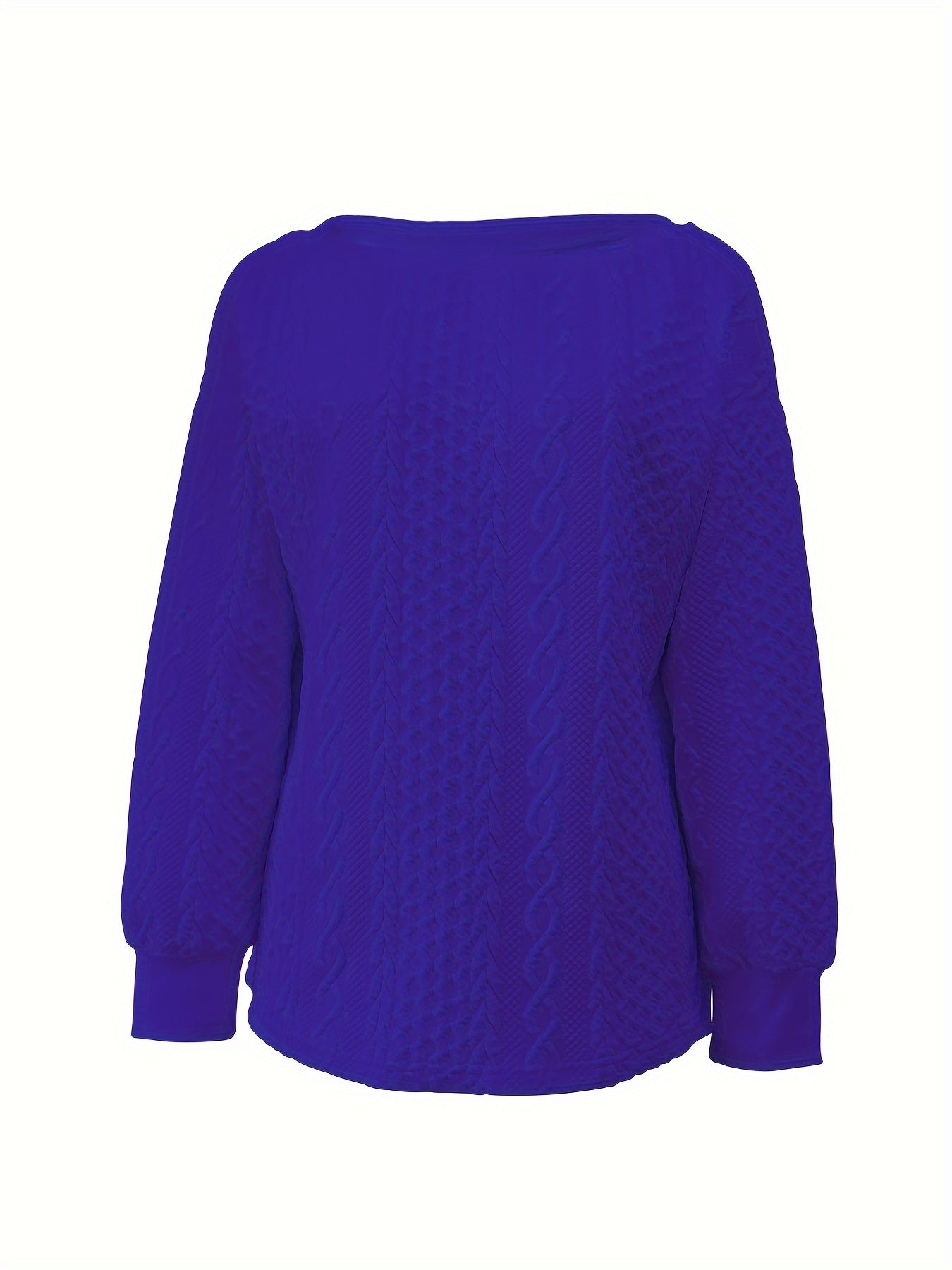 Comfortable Cable Knit Sweater for Women with Round Neck Long Sleeve Relaxed Oversized Knit Style