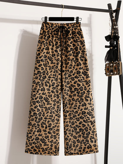 Comfortable Printed Fleece Pajama Pants for Women with High Waist Drawstring Wide Leg Cozy Style