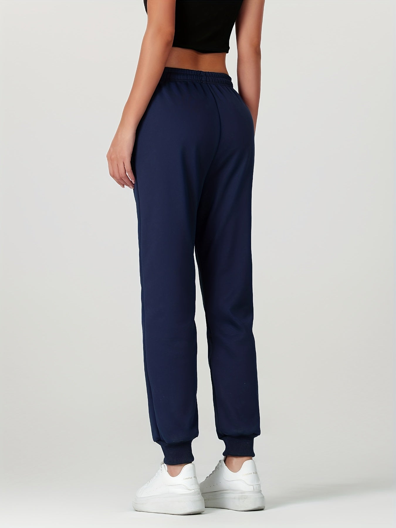 Comfortable Fleece Lined Jogger Sweatpants for Women with Elastic Waistband Drawstring Zip Pocket Relaxed Style