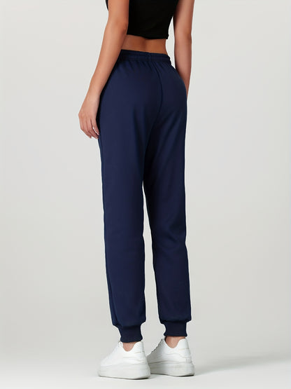 Comfortable Fleece Lined Jogger Sweatpants for Women with Elastic Waistband Drawstring Zip Pocket Relaxed Style