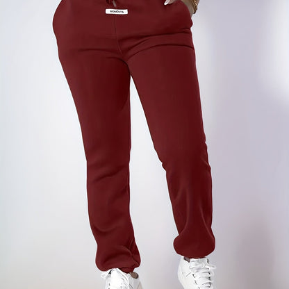Comfortable Fleece Jogger Sweatpants for Women with High Waist Drawstring Tapered Relaxed Casual Style