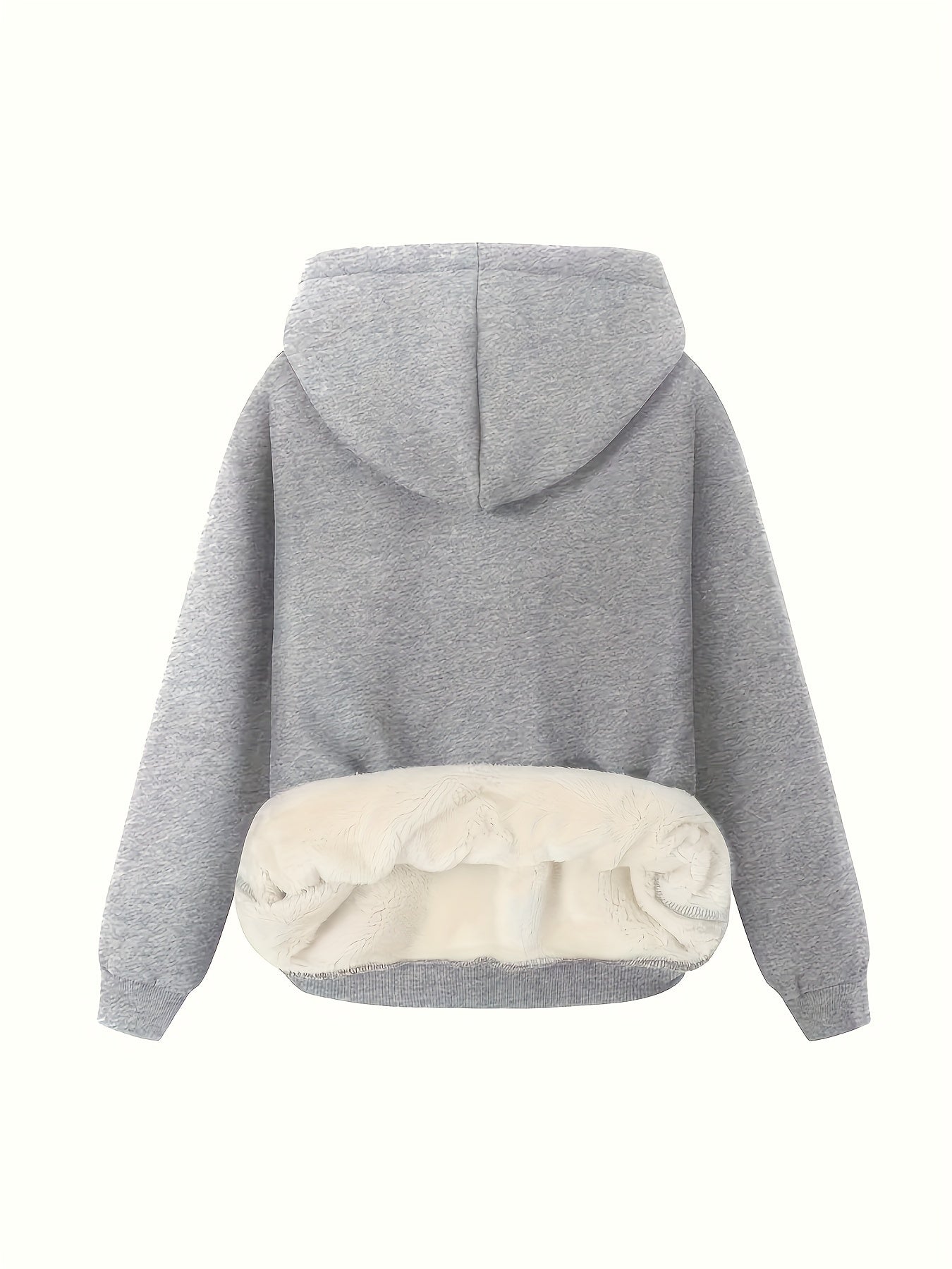Comfortable Sherpa Lined Hoodie for Women with Hooded Long Sleeve Relaxed Oversized Knit Style