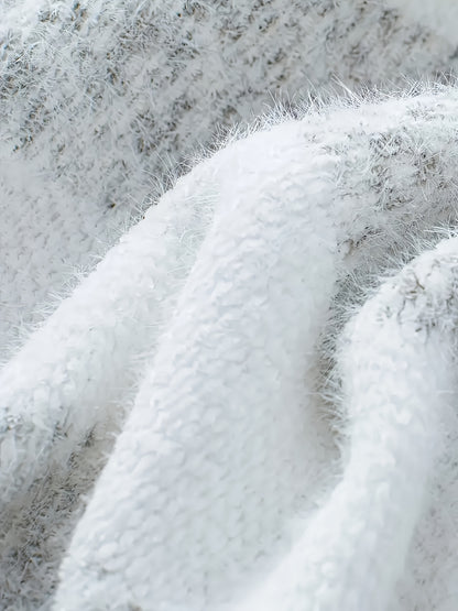 Comfortable Striped Sweater for Women with Turtleneck Long Sleeve Relaxed Oversized Knit Style