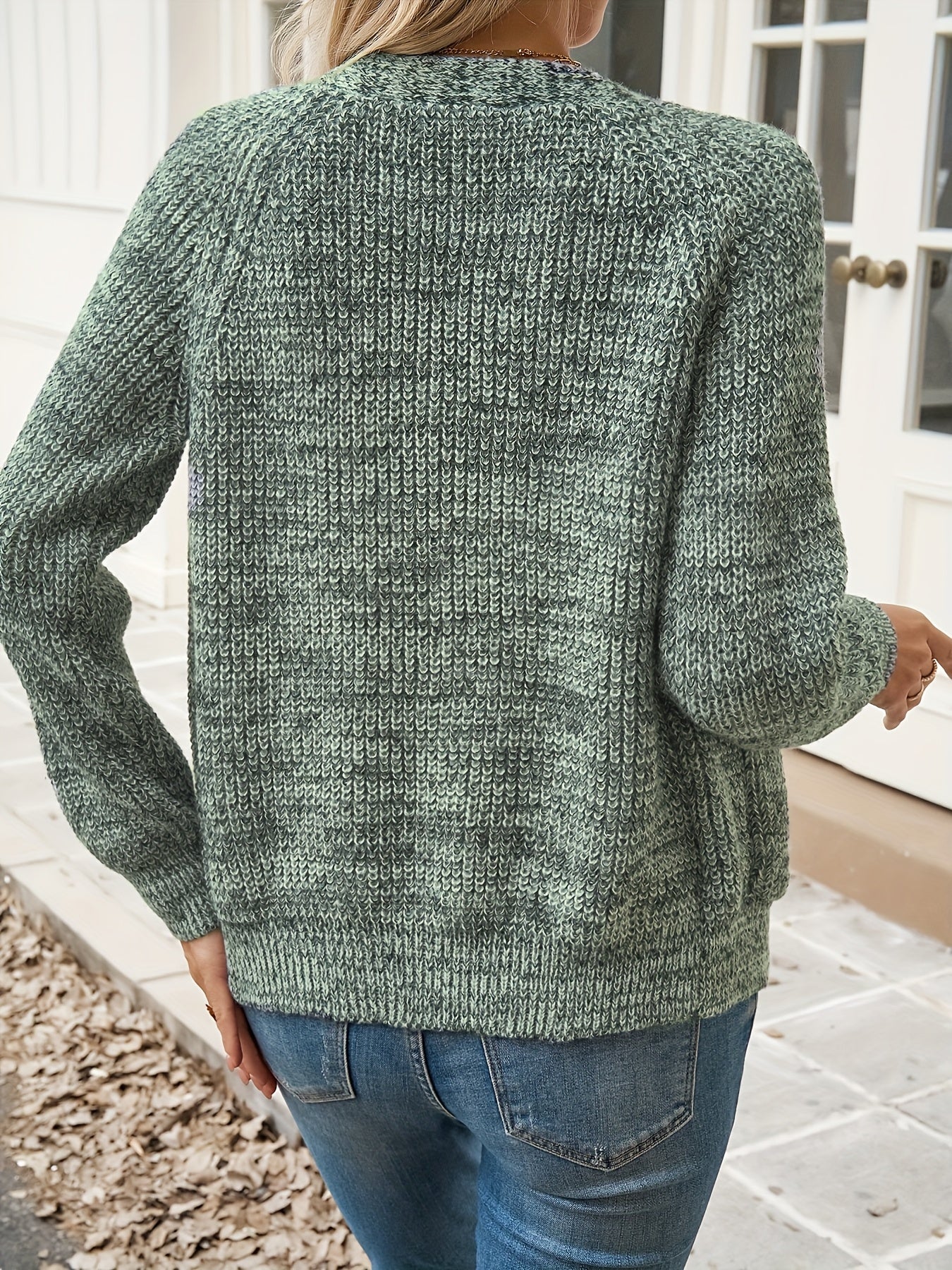 Comfortable Marled Cardigan Sweater for Women with V Neck Button Front Long Sleeve Relaxed Oversized Style