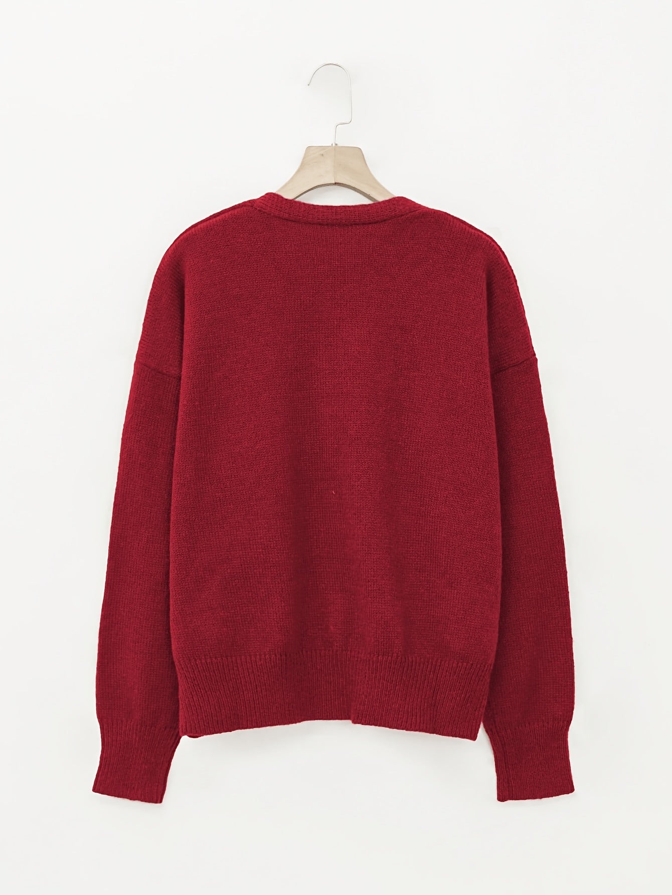 Comfortable Ribbed Knit Cardigan for Women with V Neck Long Sleeve Button Front Relaxed Oversized Style