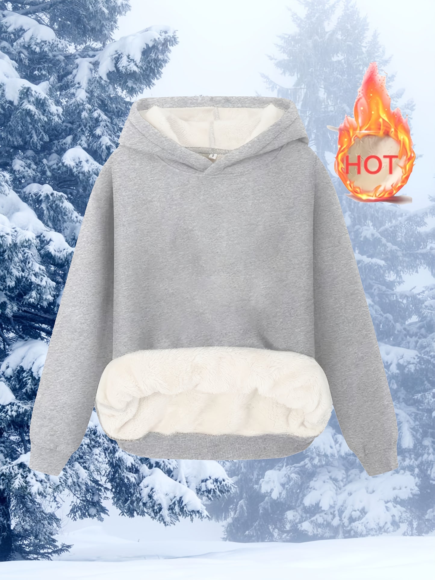 Comfortable Sherpa Lined Hoodie for Women with Hooded Long Sleeve Relaxed Oversized Knit Style