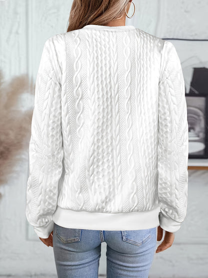 Comfortable Textured Sweater for Women with Zip Neck Long Sleeve Relaxed Oversized Knit Style