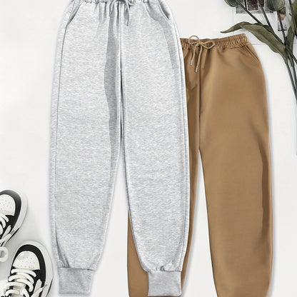 Effortless Jogger Sweatpants for Women with High Waist Drawstring Relaxed Cuffed Casual Style