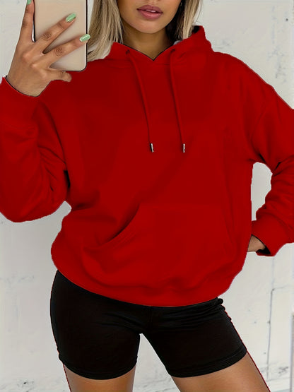 Comfortable Fleece Hoodie for Women with Drawstring Hood Long Sleeve Kangaroo Pocket Relaxed Style