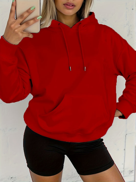 Comfortable Fleece Hoodie for Women with Drawstring Hood Long Sleeve Kangaroo Pocket Relaxed Style
