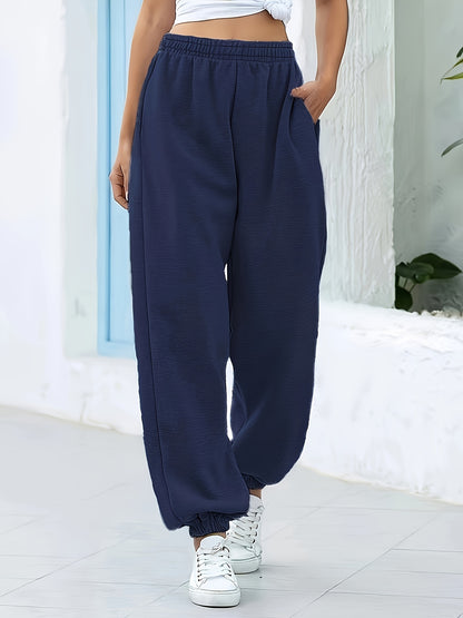 Effortless Jogger Pants for Women with High Waist Elastic Tapered Cuff Relaxed Style
