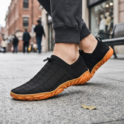 Comfortable Knit Slip On Sneaker for Women with Drawstring Closure Chunky Textured Sole Casual Style