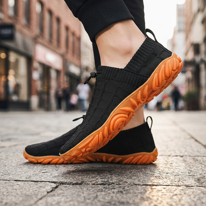 Comfortable Knit Slip On Sneaker for Women with Drawstring Closure Chunky Textured Sole Casual Style