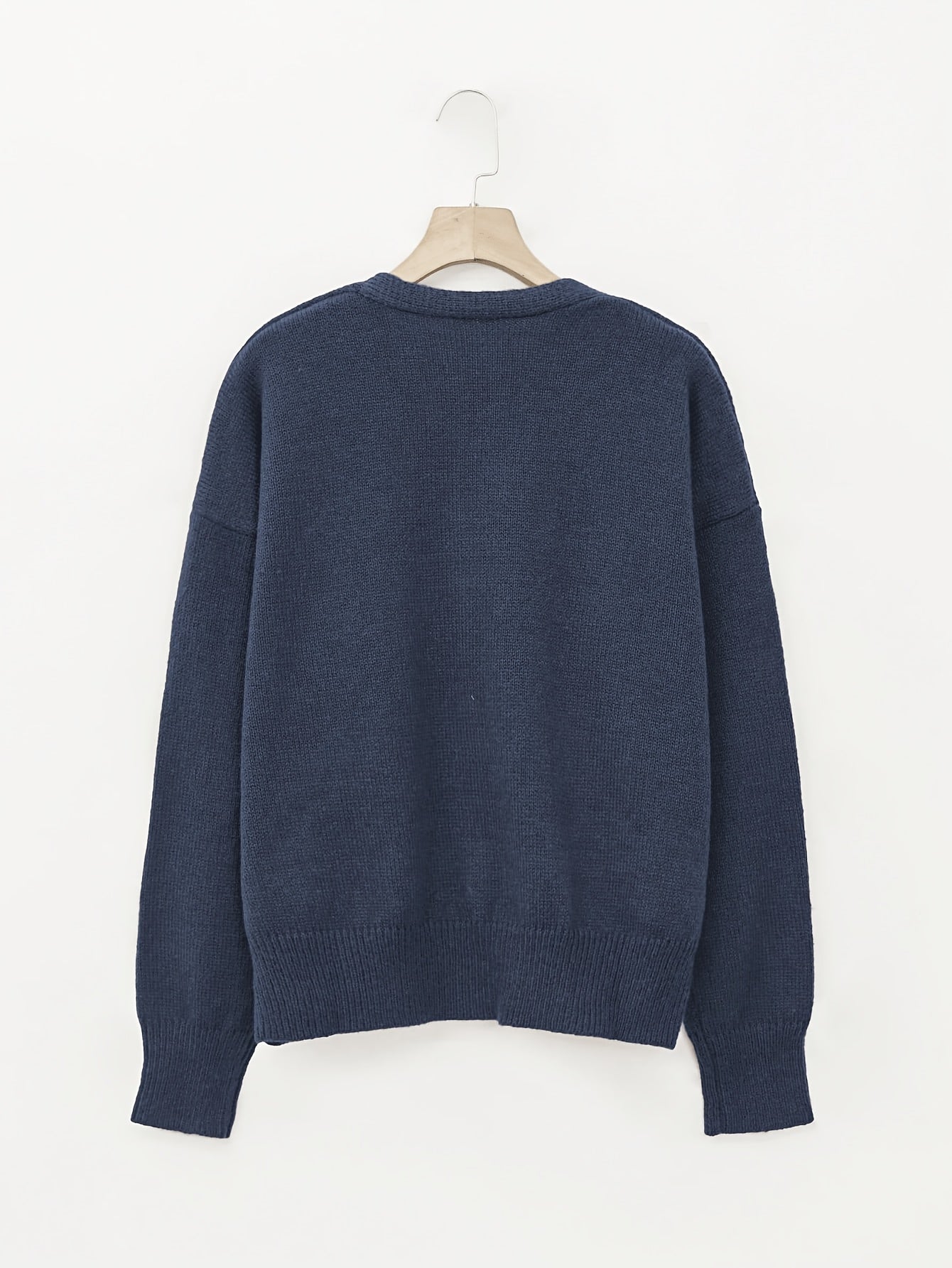Comfortable Ribbed Knit Cardigan for Women with V Neck Long Sleeve Button Front Relaxed Oversized Style