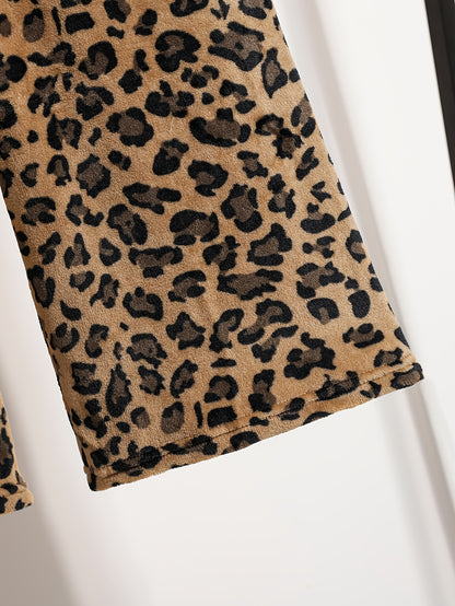 Comfortable Printed Fleece Pajama Pants for Women with High Waist Drawstring Wide Leg Cozy Style