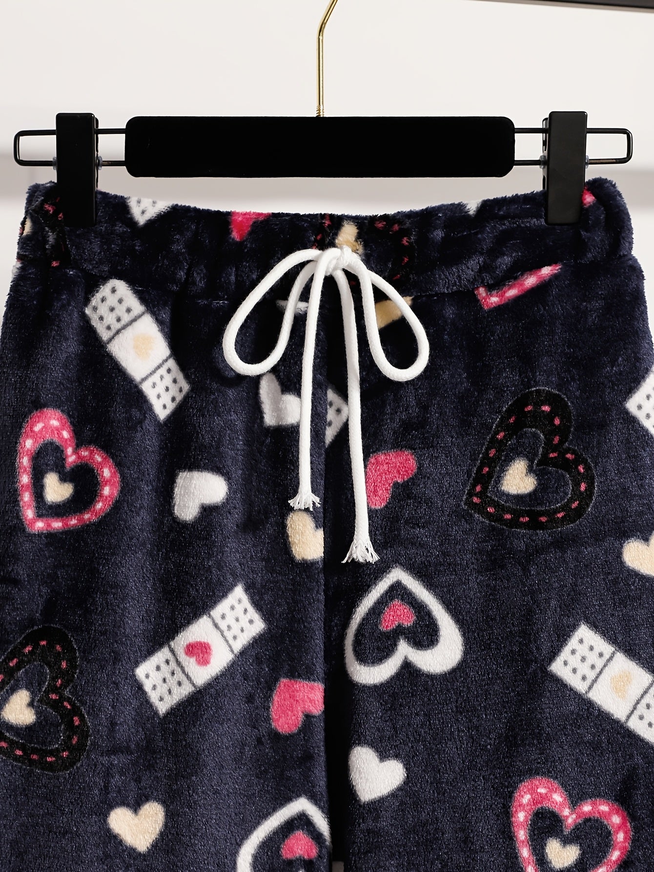 Comfortable Printed Fleece Pajama Pants for Women with High Waist Drawstring Wide Leg Cozy Style