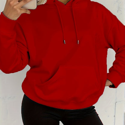 Comfortable Fleece Hoodie for Women with Drawstring Hood Long Sleeve Kangaroo Pocket Relaxed Style
