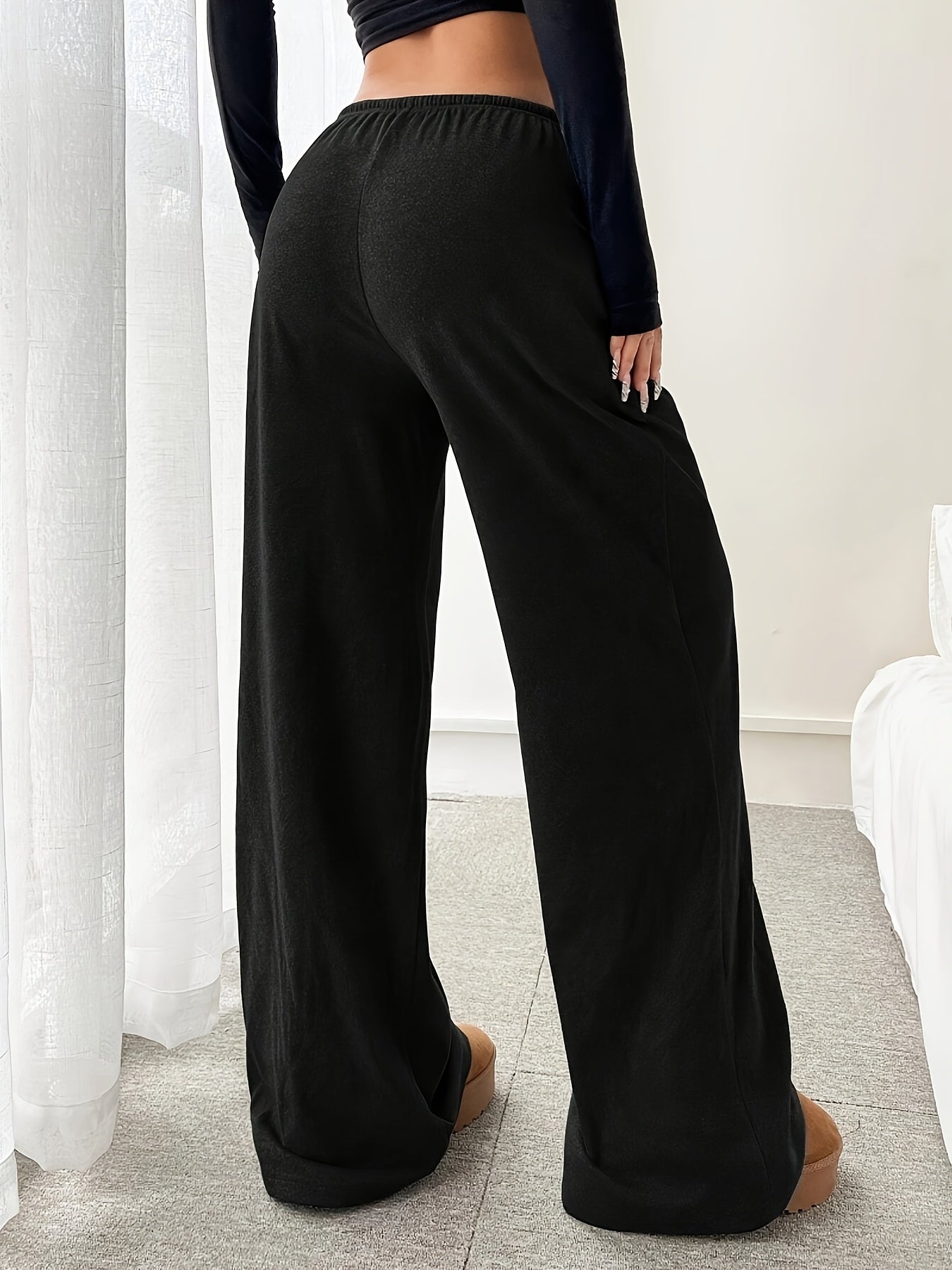 Effortless Wide Leg Sweatpants for Women with High Waist Drawstring Relaxed Casual Style