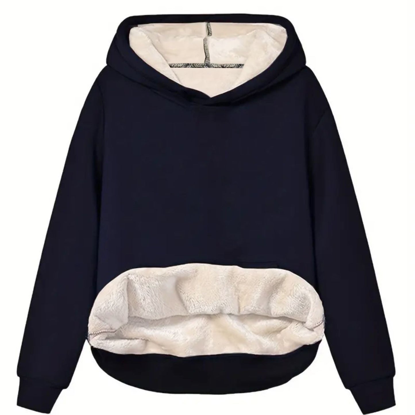Comfortable Sherpa Lined Hoodie for Women with Hooded Long Sleeve Relaxed Oversized Knit Style