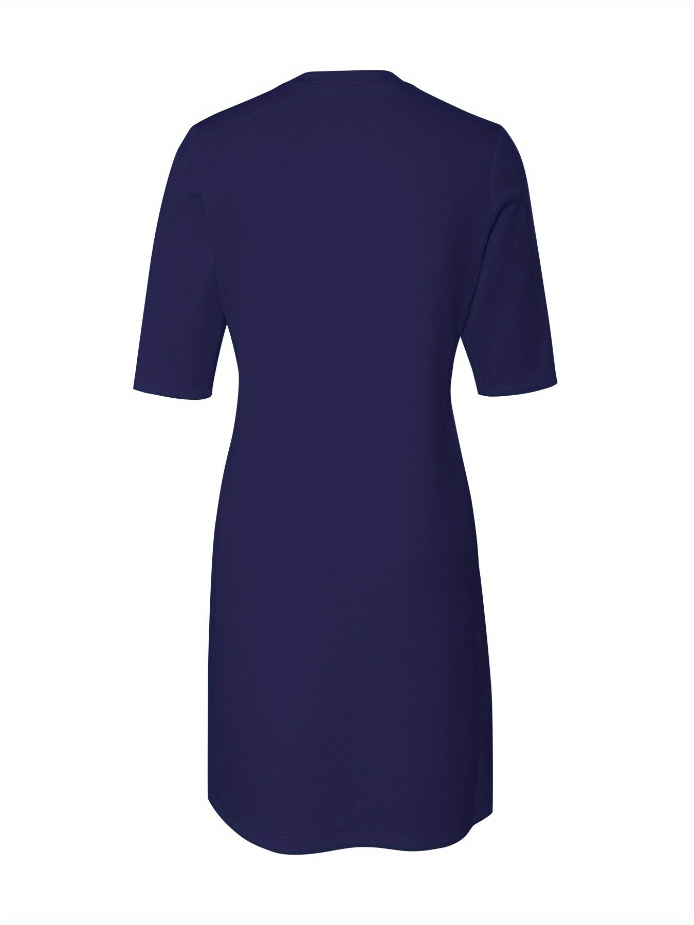 Effortless Midi Dress for Women with Round Neck Half Sleeve Relaxed Shift Style