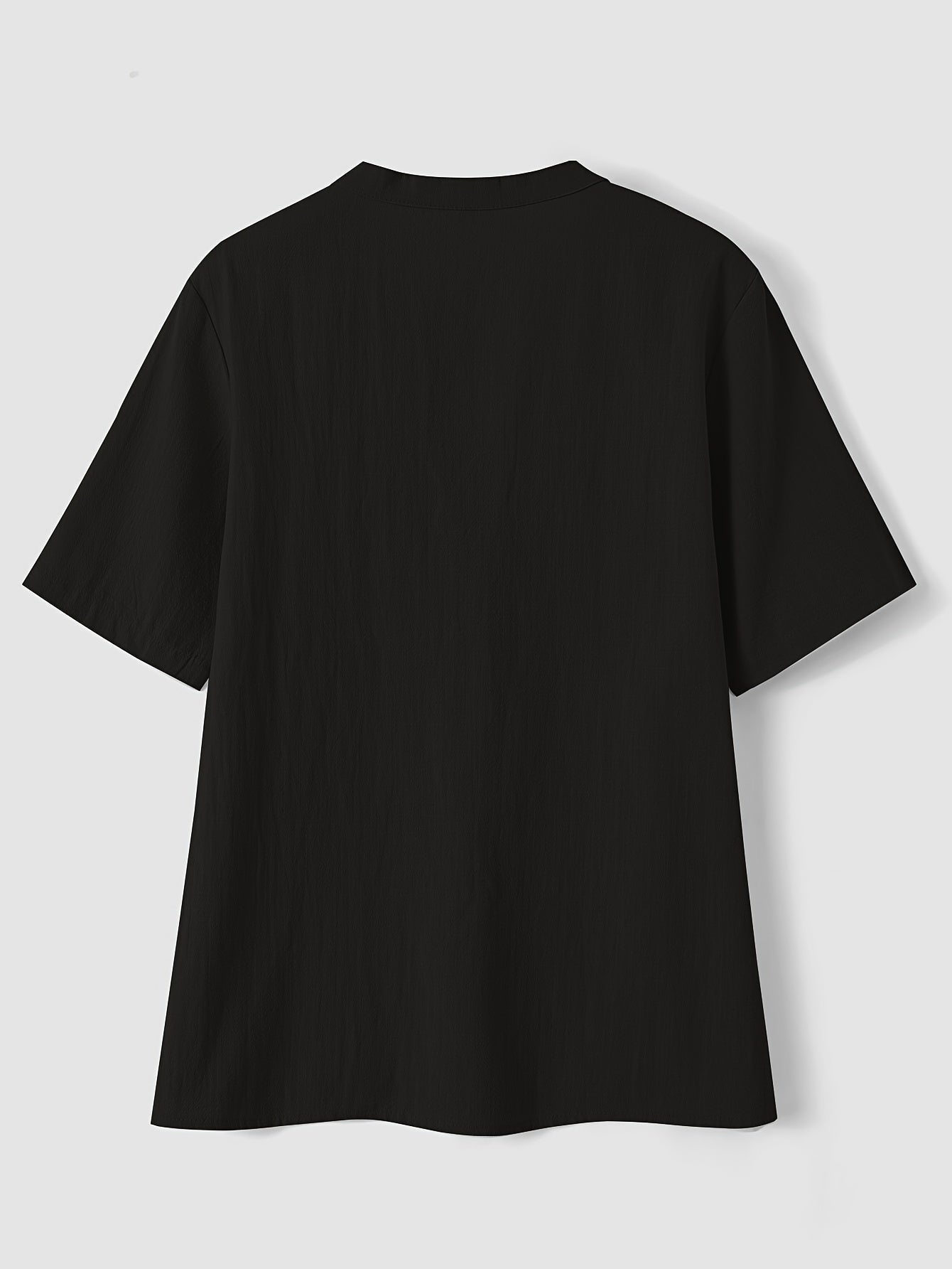 Effortless Textured Linen Blouse for Women with Notch V Neck Short Sleeve Button Front Casual Style