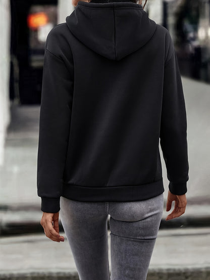 Comfortable Fleece Hoodie for Women with Drawstring Hood Long Sleeve Kangaroo Pocket Oversized Style