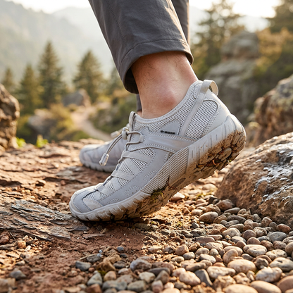Comfortable Mesh Trail Sneaker for Women with Toggle Lace Rugged Outsole Lightweight Style